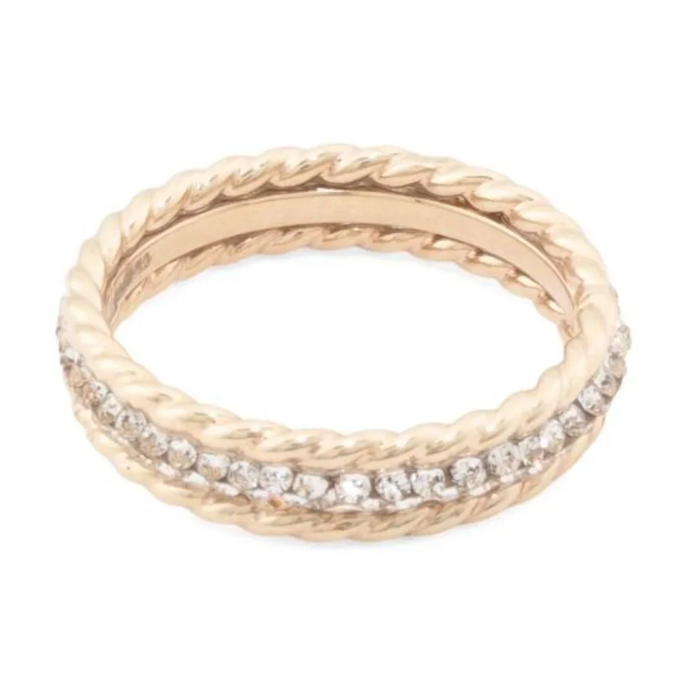 MIA FIORE Made In Italy 14kt Gold Crystal Row Ring
